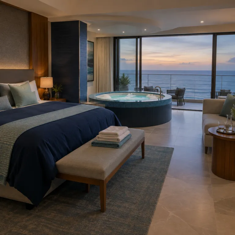 Elegant hotel suites with a private hot tub in your room