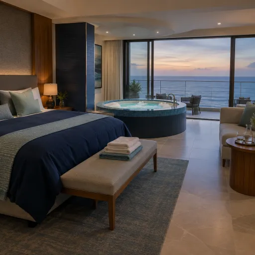 Elegant hotel suites with a private hot tub in your room