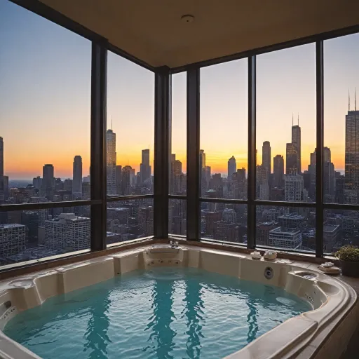 Experience the ultimate relaxation with hotel suites featuring hot tubs in Chicago