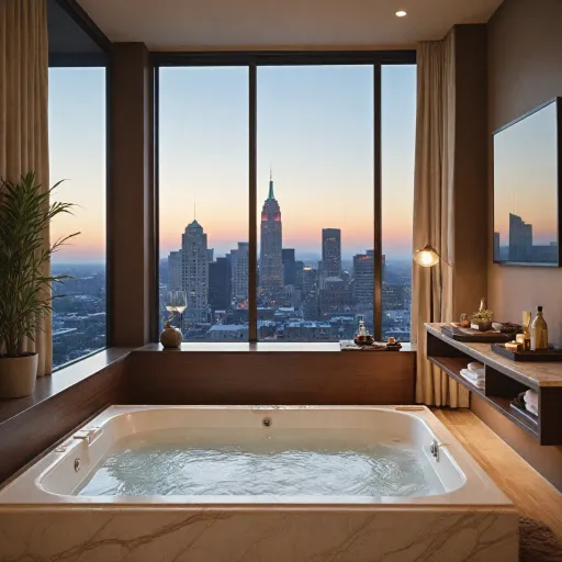 Elegant hotels in Indianapolis Indiana with hot tubs in room for a refined city escape